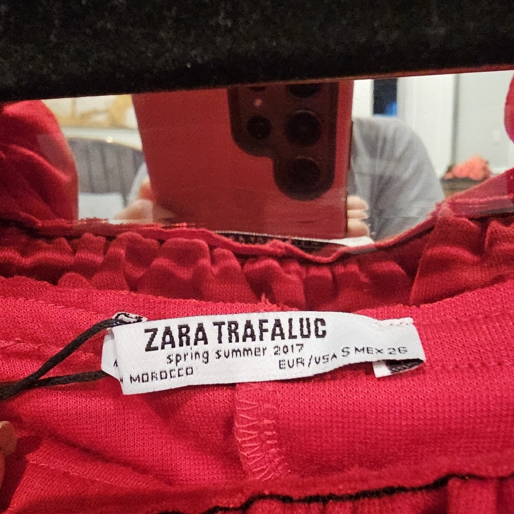 Red Ruffle Neck Dress - Picture 3 of 3